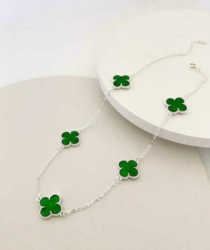 Choker 5 trevos verde 35 cm + 5 extensor