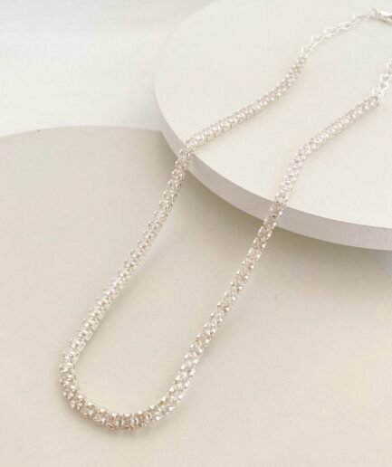 Choker riviera quadrada 40 cm + extensor